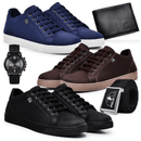 Kit 3 Tênis Masculino Polo Fran Casual + Relógio Carteira e Cinto - Magazine Malu shop
